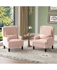 homfan Set of 2 Wingback Accent Chairs
