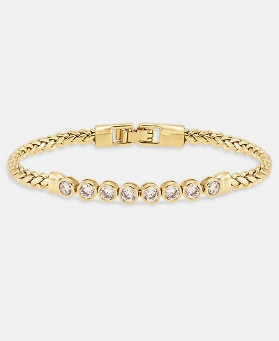 Lauren Ralph Lauren Cubic Zirconia Herringbone Chain Flex Bracelet