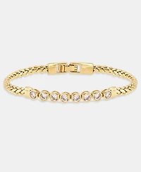 Lauren Ralph Lauren Cubic Zirconia Herringbone Chain Flex Bracelet