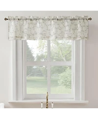 No. 918 Jacqueline Tonal Floral Puff Print Semi-Sheer Rod Pocket Kitchen Curtain Valance