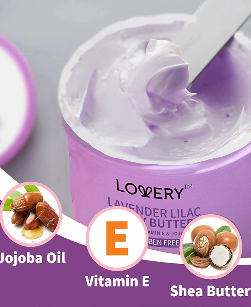 Lovery 2 piece Lilac Whipped Body Butter with Jojoba Oil and Shea Butter