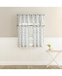 No. 918 Mirabelle Ditsy Floral Semi-Sheer Rod Pocket Kitchen Curtain Tier Pair