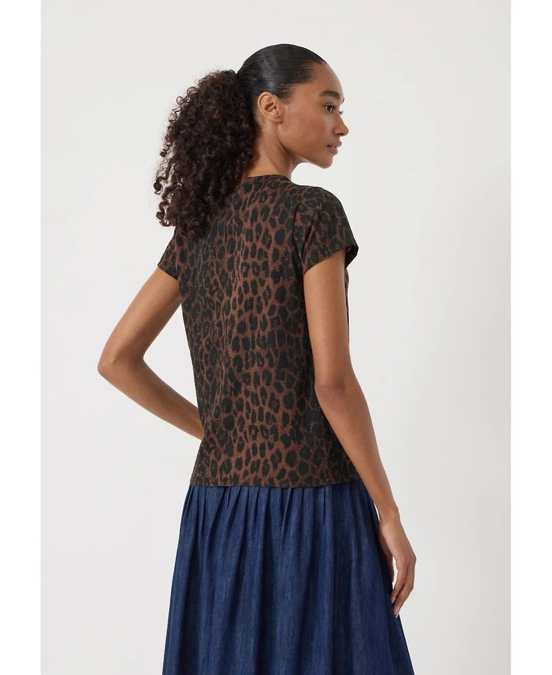 Hush Women's Printed Slim Fit Slub T-shirt