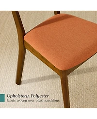 Best Choice Products Set of 4 Wooden Dining Chairs, Wood Modern Farmhouse Upholstered Chairs