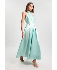 Karen Millen Women's Twill Collared Maxi Dress