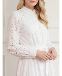 Needle & Thread women's Romilly Cotton Long Sleeve Shirt Dress