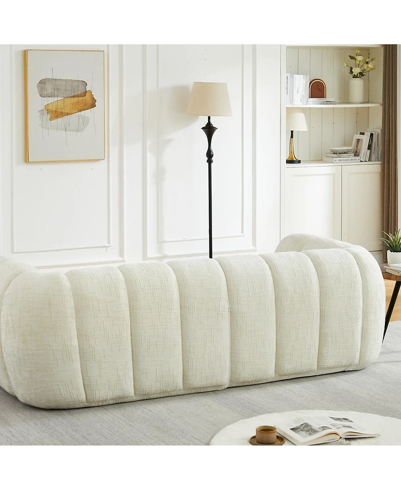 Sailvan 3-Seater Modern Quilted Cloud Sofa, Deep Seat Chenille Pure Foam Couch for Living Room
