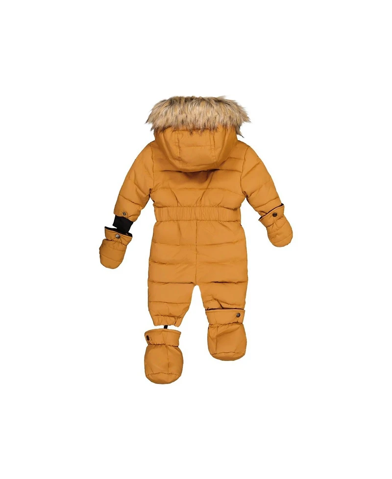 Deux par Baby Unisex 6M To 24M Original One Piece Puffy Snowsuit with Removable Mittens and Boots Sugar
