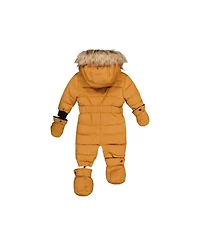 Deux par Baby Unisex 6M To 24M Original One Piece Puffy Snowsuit with Removable Mittens and Boots Sugar