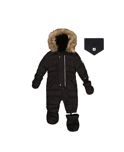Deux par Baby ( 6M to 24M ) Unisex Original One Piece Puffy Snowsuit with Removable Mittens and Boots
