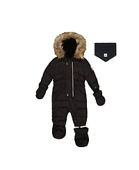 Deux par Baby ( 6M to 24M ) Unisex Original One Piece Puffy Snowsuit with Removable Mittens and Boots