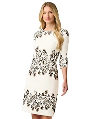 Adrianna Papell Women's Baroque Lace Print Stretch Sheath Dress