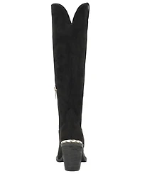 Guess Women's Sashon Wide-Calf Knee-High Topstitched Western Boots