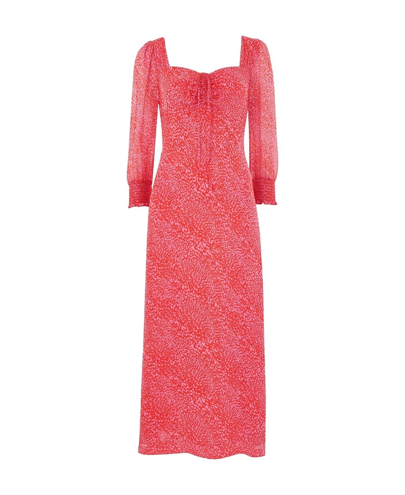 Whistles Women's Diagonal Leopard Midi Dress