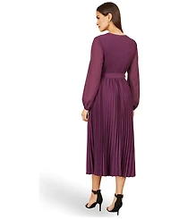 Yumi Women's Pleated Wrap Midi Dress