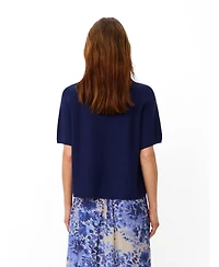 Masai Copenhagen Women's MaFokimia Short Sleeve Knit Blouse