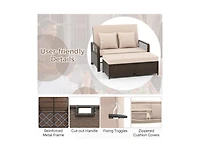 Boyel Living Patio Adjustable Wicker Daybed with 4-Level Backrest and Soft Cushions