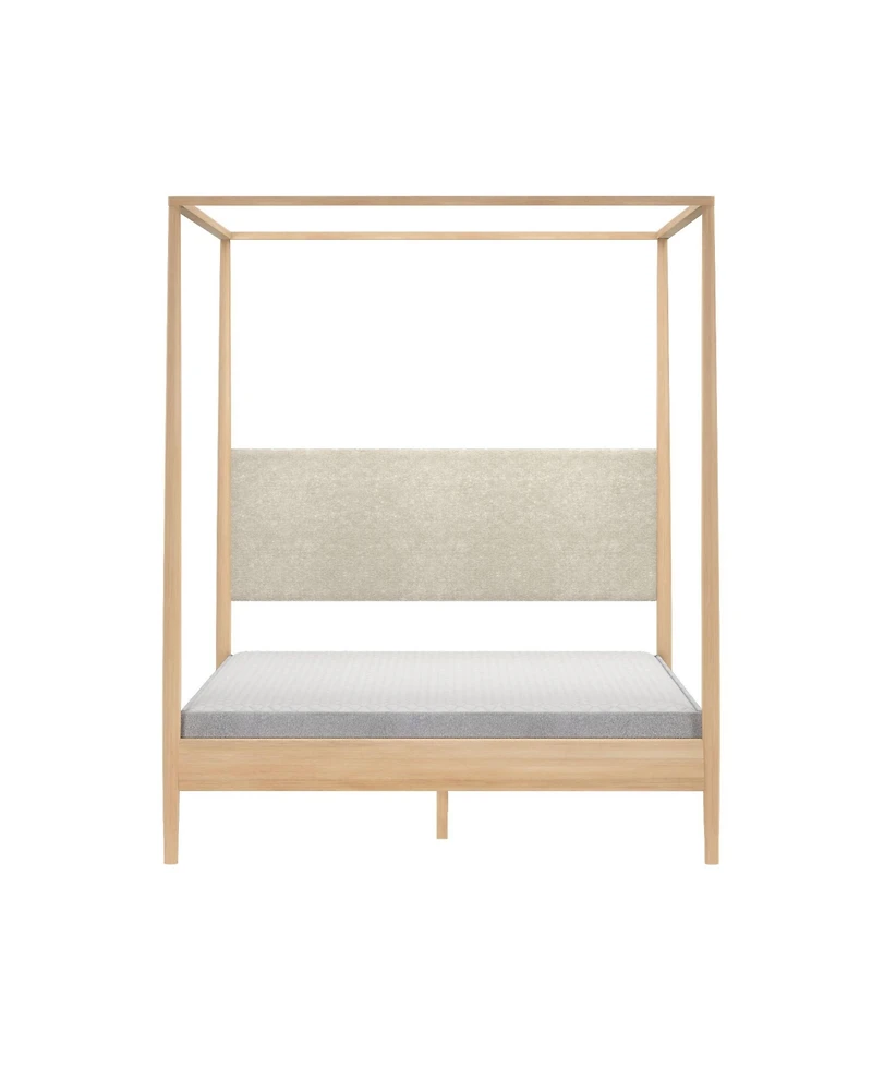 Plank+Beam Harbor Queen Canopy Bed with Upholstered Headboard