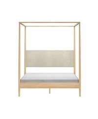 Plank+Beam Harbor Queen Canopy Bed with Upholstered Headboard