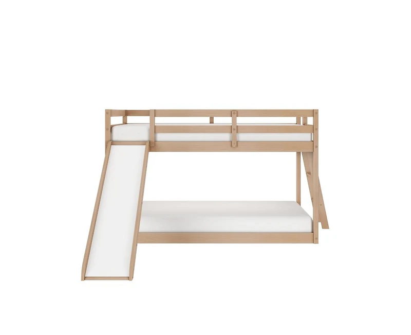 Grain & Grove Bear Plywood Twin/Twin Low Bunk With Slide