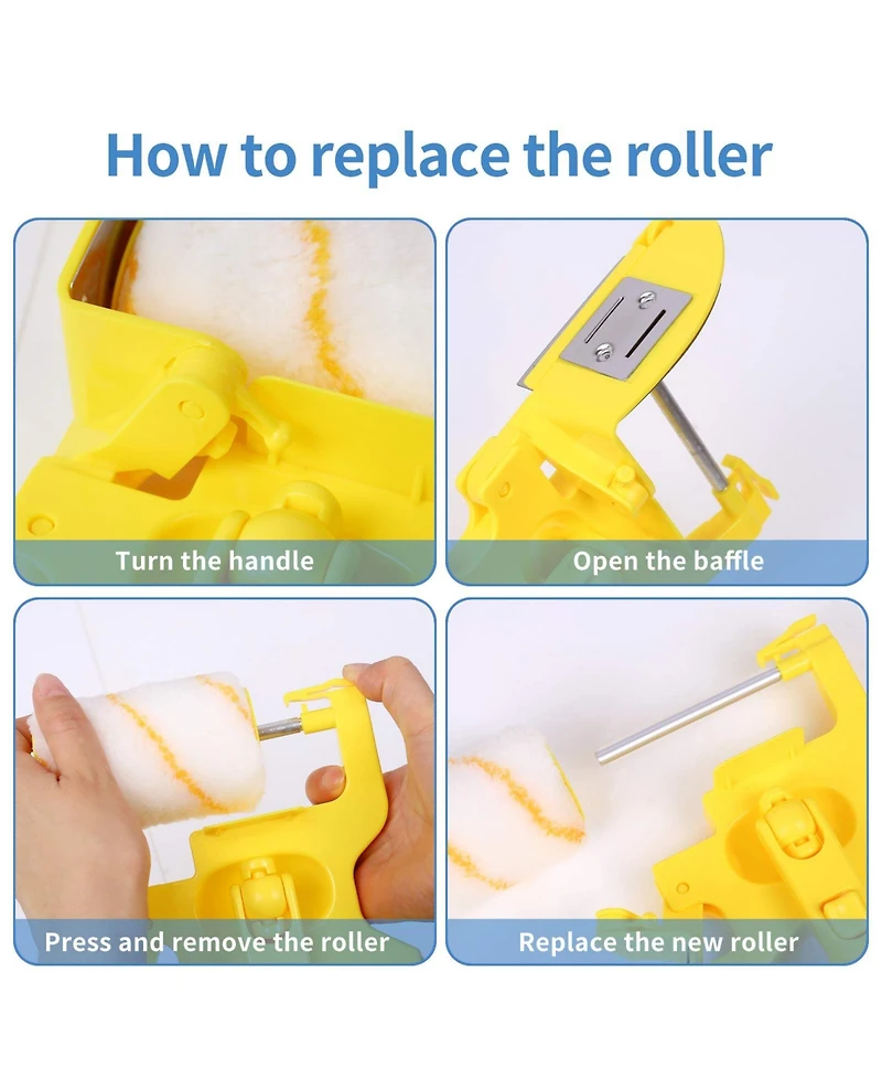 Xdovet Paint Edger Roller Brush Multifunctional Hand-held Portable Tool Kit Pole Mountable Wall Ceiling Painting
