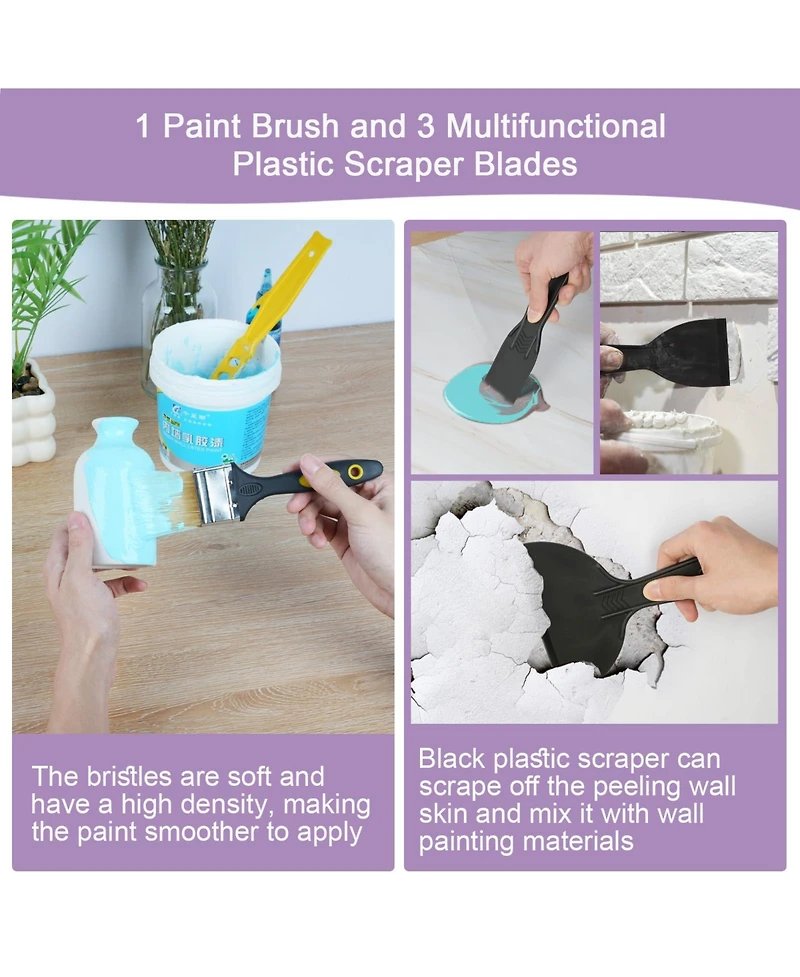 Xdovet Roller Set Frame Extension Rod Brush Scraper Painting Supplies