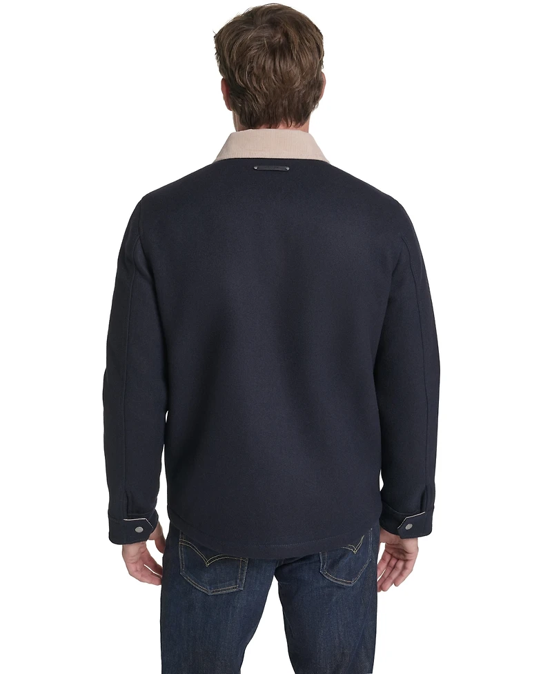 Cole Haan Men's Front-Zip Melton Wool Jacket