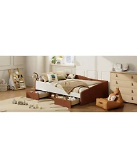 Streamdale Furniture Upholstered Daybed Frame with 2 Storage Drawers