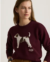 Lauren Ralph Petite Intarsia-Knit Crewneck Sweater