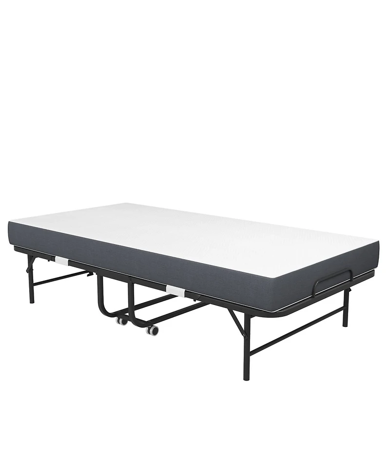 Streamdale Furniture Extra Long 75" x 38" Folding Guest Bed with 5" Memory Foam Mattress, 450lbs Cap