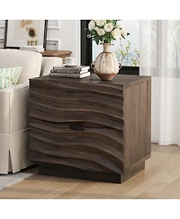 Streamdale Furniture Solid Wood 2-Drawer Nightstands, set of 2