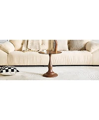 Streamdale Furniture 19.6" Round Glass Side Table with Metal Frame
