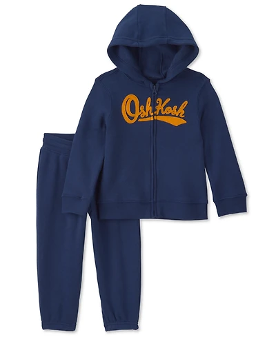 Osh Kosh Baby Boys' Long-Sleeve Oshkosh Logo Fleece Hoodie and Pants, 2-Piece Set