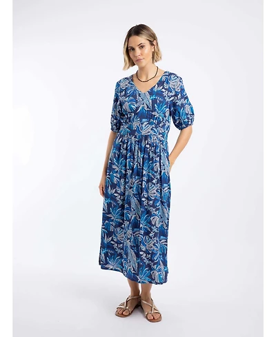 Weird Fish Womens Dilsha Printed Midi Dress