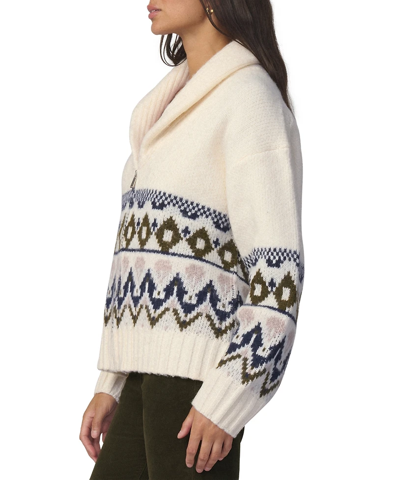Joe's Jeans Women's The Inga Fair Isle Shawl Collar Sweater Cardigan