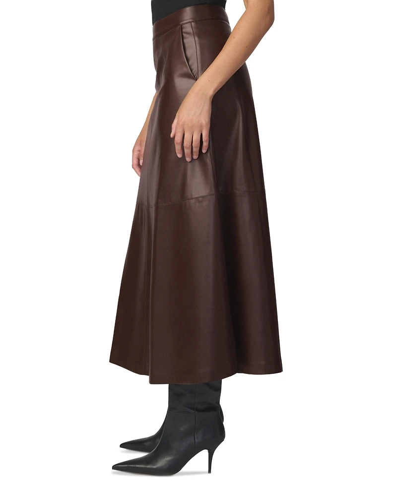 Joe's Jeans Women's Tavi High-Waisted Faux-Leather Midi Skirt