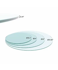 Streamdale Furniture 30" Round Tempered Glass Table Top, 1/4" Thick, Flat Polished Edge
