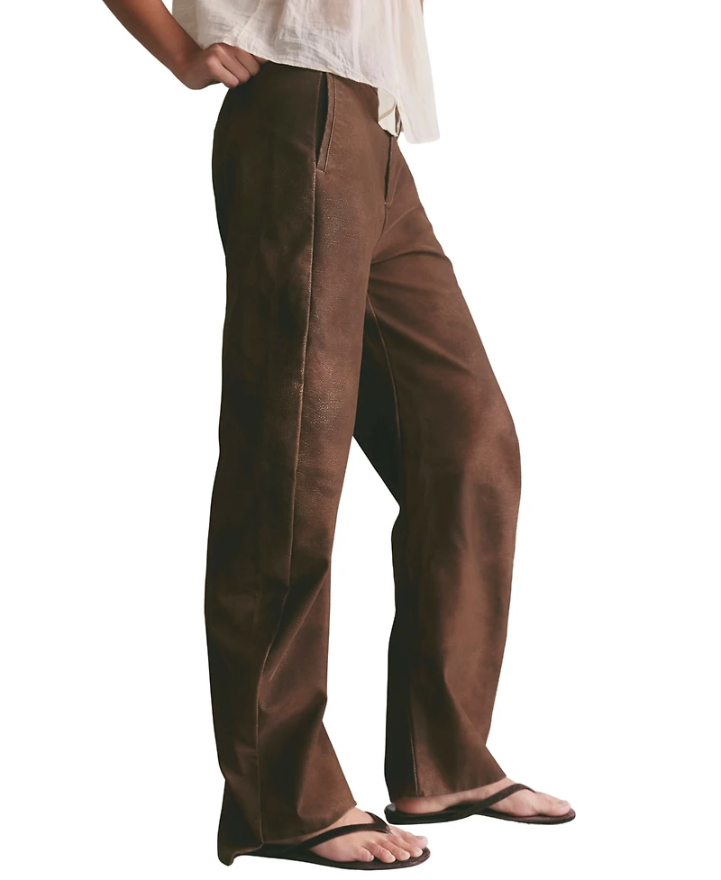 Free People Women's Spotlight Faux-Suede Wide-Leg Trousers