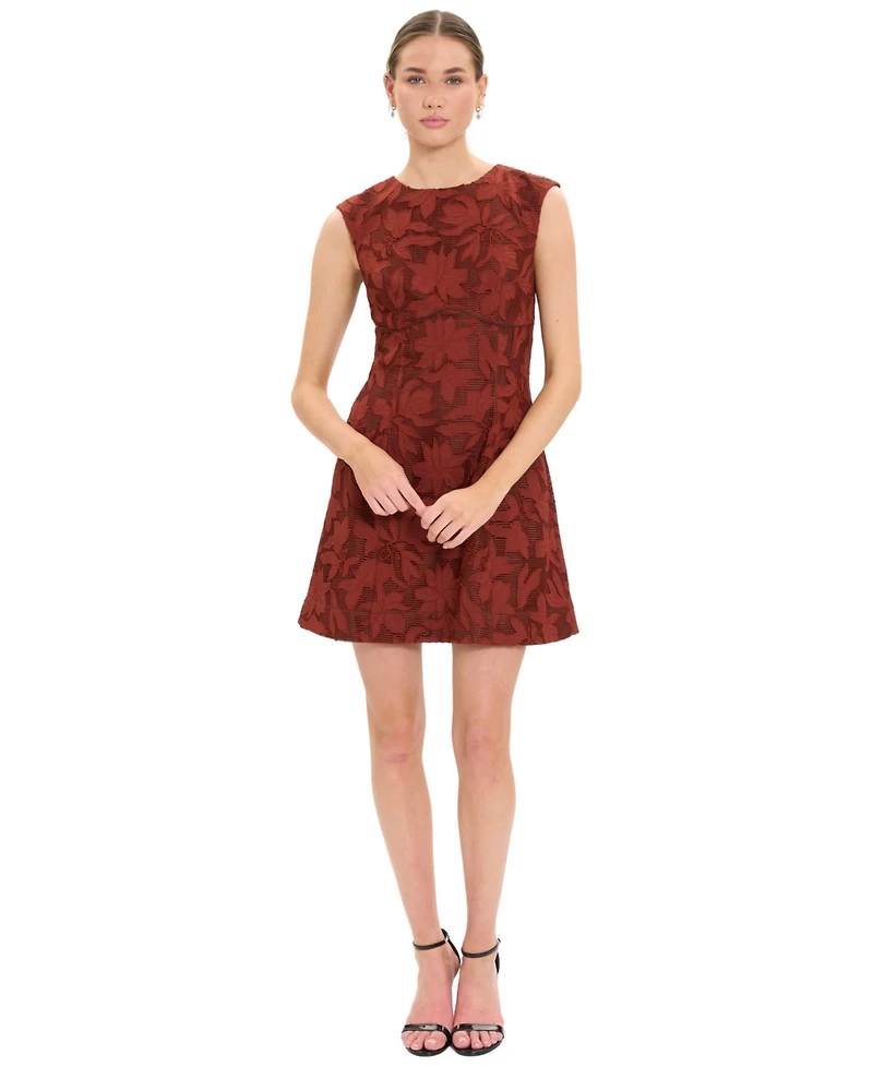 Luxely Women's Floral Sleeveless Fit & Flare Dress