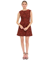 Luxely Women's Floral Sleeveless Fit & Flare Dress