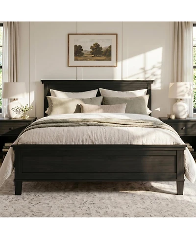 Streamdale Furniture Mid-Century Modern Queen Platform Bed with Headboard