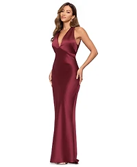 Xscape Women's Satin Halter Neck Long Dress