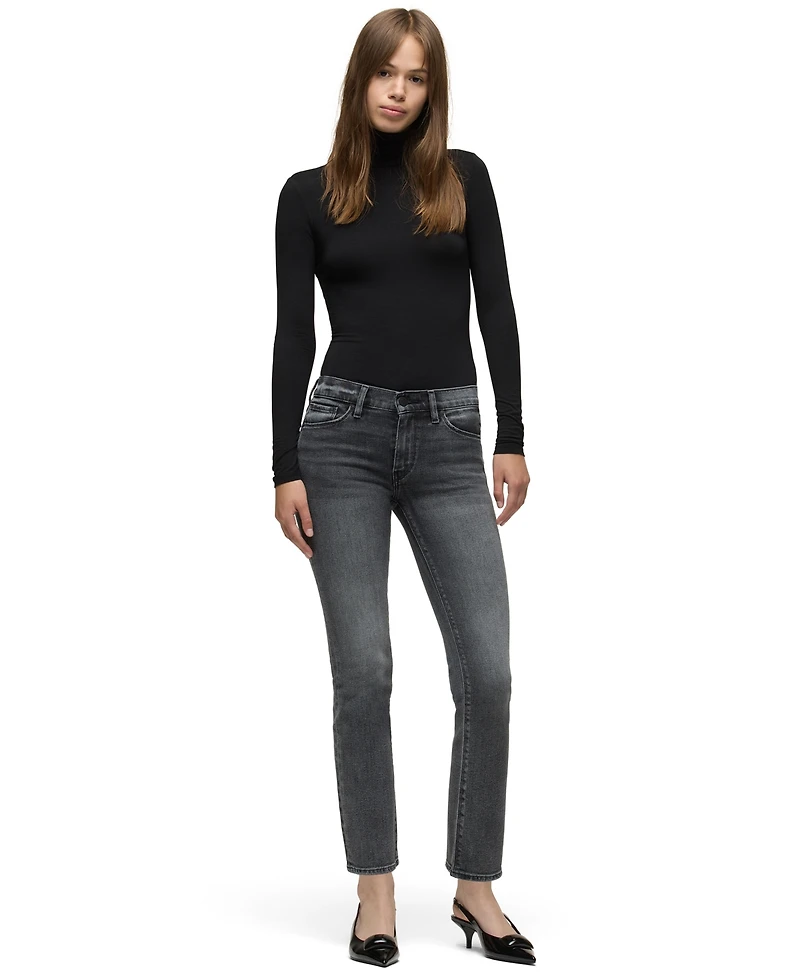 Hudson Jeans Women's Nico Mid-Rise Straight-Leg Cropped Denim