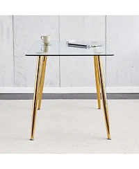 Streamdale Furniture Modern Minimalist Rectangular Glass Dining Table, 51" x 31" x 30
