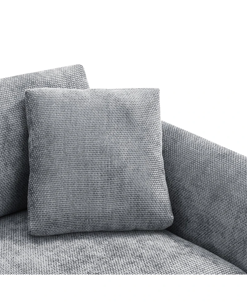 Streamdale Furniture 96" Modern L-Shaped Chenille Sectional Sofa with 2 Pillows