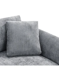 Streamdale Furniture 96" Modern L-Shaped Chenille Sectional Sofa with 2 Pillows