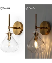 Tribesigns Wall Sconce Set of 2, Wall Lamp with Clear Glass Shade, Elegant Bathroom Vanity Wall Light Fixtures with E12 Base (bulbs not included)