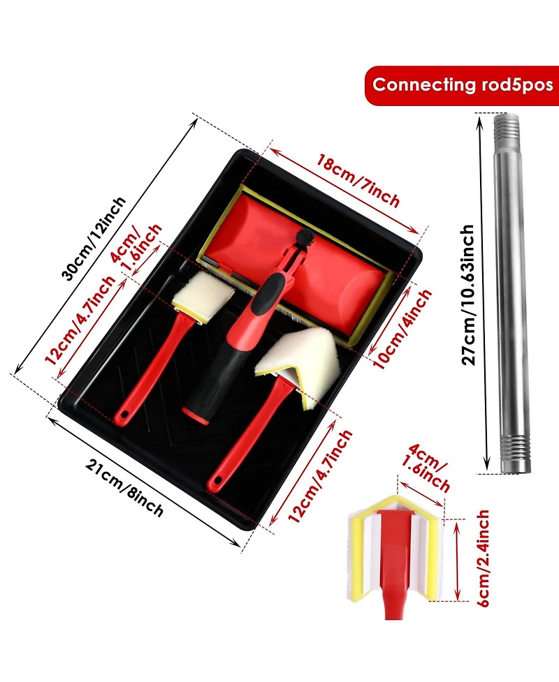Xdovet Pad Applicator Edge Trimmer Corner Brush Tool Set Extension Pole Tray