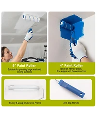 Xdovet Paint Roller Kit Extension Pole Brushes Tape Drop Cloth