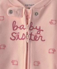 Carter's Baby Girls' Sister Fleece 2-Way Zip Sleep & Play